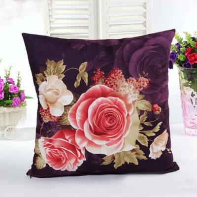 black-flower-flowers-black-cushion-gifts-florist-Linen Cushion Gift)