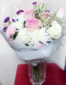 pastel pink rose carnation bouquet-the-little-flower-bouquet-florist-london