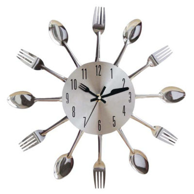 cutlery kitchen decorative-wall-clock-stainless-steel-the-little-flower-shop-gifts-for-all-occasions-florist-london-unique-gifts-online