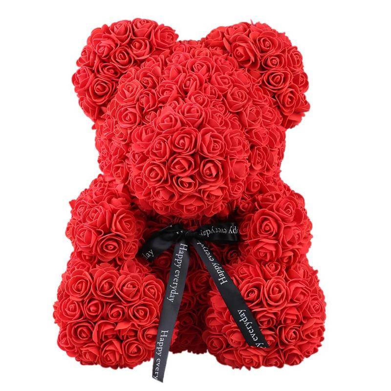 rose flower teddy bear