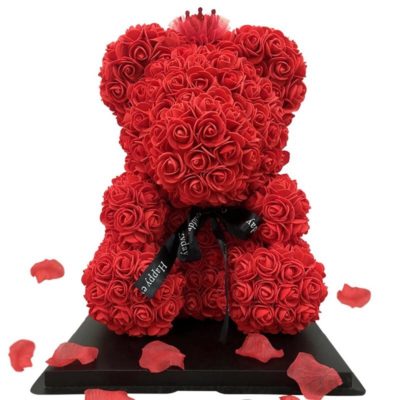 valentines-teddy-bear-flowers-flower-rose-teddy-bear-made-of-flowers-love-teddy-toy-rose-flowers-the-little-flower-shop-gifts for all-occasions-RED