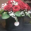hat box-red-rose-hat-box-flowers-the-little-flower-shop-florist-london-rose-bear-bouquet-builder-roses-bouquet